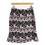 VINTAGE Y2K Drama Women’s Silk Geometric Skirt in Black/White/Pink Size 8 Black Photo 0