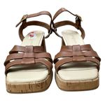 Paul Green Women’s US 9.5 UK 7 Tina Cognac Leather Cork Heel Sandals Slingback Photo 2