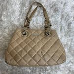 Kate Spade  Taupe Tan Leather Maryanne Quilted Tote Satchel Gold Chain Straps Photo 0