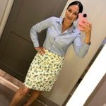 J.Crew floral pencil skirt ivory sun fade blue Photo 0