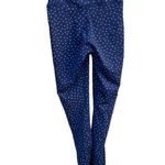 Nike  blue & white polka dot yoga legging pants high rise 7/8 length size XS NEW Photo 2
