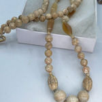 Vintage beige Jasper 28” necklace. Tan Photo 0