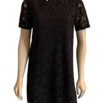Forever 21  Women's Small Preppy Collared Black Lace Mini Dress Short Sleeves Photo 0