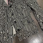 Max Mara  Black Cream Striped Cotton Blazer Size 8 Photo 5