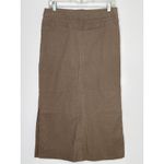 Co & Eddy Linen mix midi khaki skirt front tie side slits size 10 Tan Size M Photo 4