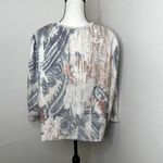 Chico's Watercolor Print Open Jacket Women’s Medium Textured 3/4 Sleeve Size 3 Photo 5