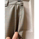 DKNY Vintage 70s  cotton yellow Brown Green plaid straight leg Pants, Size 2, Photo 3
