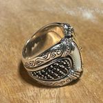 Konstantino 925 Sterling Silver & 18K Gold Mother of Pearl & Black Spinel Ring Photo 3