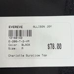 Allison Joy  Charlotte Black Faux Wrap Lace‎ Trim Long Sleeve Surplice Blouse M Photo 6