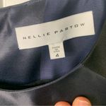 Nellie‎ Partow blue satin striped virgin wool shift dress size 4 Black Photo 5