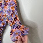 ZARA  Floral Ruched Bodycon Spring Cocktail Mid Sleeve Midi Dress Medium Photo 3