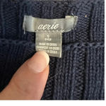 Aerie  Cropped Sweater Size Small Striped Navy White Nautical Cotton Photo 2