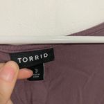 Torrid Mauve Stretch Challis Peplum Blouse Photo 7