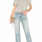 Joie  Lizeth Lace Up Corset Front Short Sleeve Top in Heather Grey 100% Cotton, M Photo 10