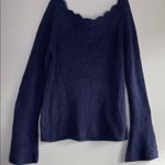 Verve Ami 100% acrylic  Midnight Blue Off-Shoulder Sweater Photo 6