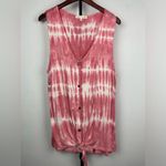 C&C California  Rose Pink Tie-Dye‎ Button Up Sleeveless Top Photo 2
