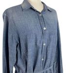 See By Chloe  Womens Size 6 Long Sleeve Chambray Button Front Midi Shirtdress Photo 13