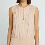 Ramy Brook  Sleeveless Fitted Waist Silky Pale Pink Blouse Top Photo 0