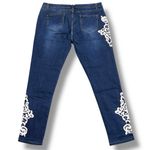 Rosegal Womens Denim Skinny Jeans Lace Accent Stretch Dark Wash Size 1X 16 Blue Photo 3