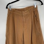 Free People  Women's Brown Corduroy Textured‎ Pleated Wide Leg Pants XS Photo 4