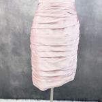 Monique Lhuillier Womens Dress 6 Bridesmaid Pink‎ Strapless Mini Glam Cocktail Pink Photo 2