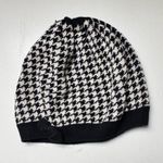 Black and White Houndstooth Cold Weather Winter Beanie With Bow Sz One Size Photo 4