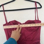 House Of CB  XS D-DD  ‎ “Flora” Pleated Satin Midi Wine Dress NWOT Photo 7