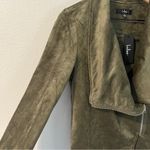 Lulus  Wild at Heart Olive Green Vegan‎ Suede Moto Jacket NWT Size S Photo 7
