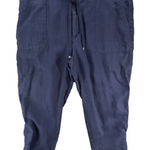 Lauren Ralph Lauren Pants Womens 16 Blue Linen Tapered Ankle Nautical Coastal Photo 0