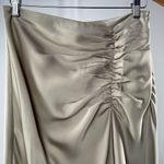 Jason Wu NWT  Satin Ruched MIDI‎ Skirt in Champagne Size Medium Photo 4