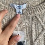 Croft & Barrow Women’s Acrylic Black Beige Cable Knit Striped Sweater XL NWT Photo 6