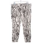 XCVI  Gray and White Ikat Boho Mid Rise Cuffed Drawstring Pants Size Large Photo 2