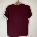 Adidas  Burgundy T Shirt Felted Spellout Sz Small Photo 5