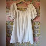 Victoria Dunn Lounge Cotton Gauzy Short Sleeve Button Down Dress mini White Size M Photo 4
