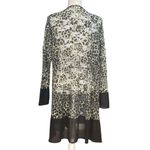 Vocal  Duster Cardigan Size XL Brown Black Boho Animal Print Lace Semi Sheer Photo 1