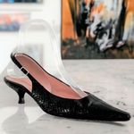 Dolce and Gabbana Black Snakeskin Kitten Heel Slingback Pumps Size 36.5 Photo 0