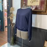 Aritzia  Wilfred Free Junction Navy Sweatshirt Collegiate Preppy - Sz M 🧡🎀 Photo 4