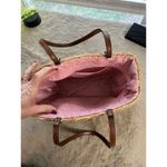 Capelli New York Wicker Shoulder Bag Pink Sequined Flamingos Tropical Photo 7