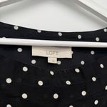 Loft Polka Dot Cotton Silk Blend 3/4 Sleeve Top Size Large Photo 3