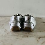 Coach Venus Metallic Silver Soft Leather Embellished Ballerina Flats - US 7 Photo 6