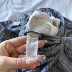 Womens Size Medium Blue White Striped Pants Linen Blend Pockets Summer Beach Photo 7