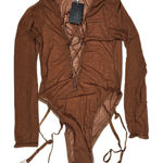 Frederick's of Hollywood  Lola Lee Sheer Mesh Long Sleeve Teddy M NWT‎ Photo 0