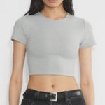 Aritzia  Babaton Heathered chrome contour crew cropped T-shirt Photo 0