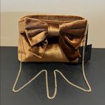 House of Harlow 1960 | Velvet Bronze Bow Clutch w/ Crossbody Brown Photo 0