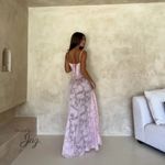House Of CB ‎ XS D-DD  'Seren' Soft Pink Floral Lace Back Maxi Dress NWOT size XS Photo 2