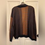 Worthington  Women's Black & Brown Striped Mockneck Sweater Size XL Photo 1
