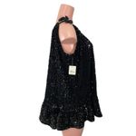 Free People NWT  Nova Black Sequin‎ Halter Neck Mini Dress Tunic Top Size Small Photo 2
