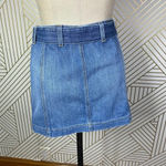 Carmar Belted Zip Front Denim Jean Mini Skirt in‎ Blue Size US 27 Photo 4