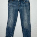 Pilcro and the Letterpress | 24 Blue Cropped Fringe Hem Jeans‎ Photo 0