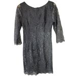 Velvet by Graham & Spencer Gray Lace Beaded Embellished Dress Size Small Photo 5